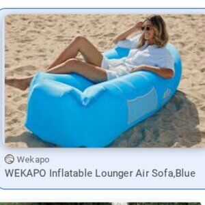 WEKAPO Inflatable Lounger Air Sofa,Blue NEW